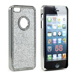iPhone 5 5S Glitter Diamond Chrome Case (Silver)